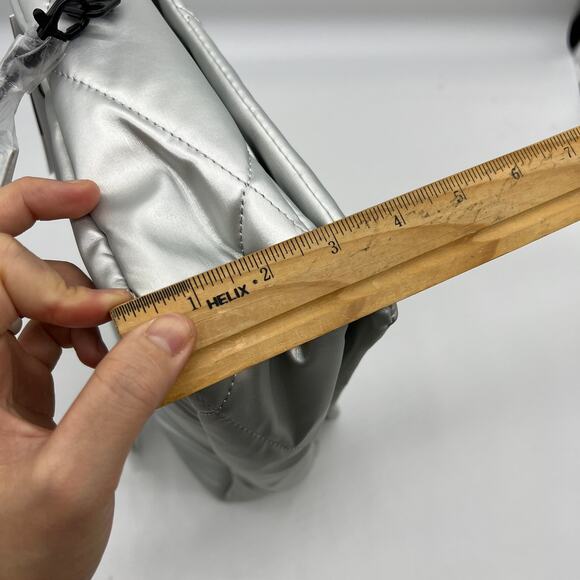 Shawn Killinger x IHKWIP Knotted Shoulder Bag w Crossbody Strap Metallic Silver - Picture 7 of 16